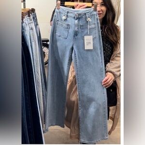 Light Blue Flare Wide Leg Jeans
